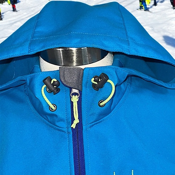 Free Country Blue/Teal Softshell Fleece-lined Hooded Jacket - Picture 6 of 16